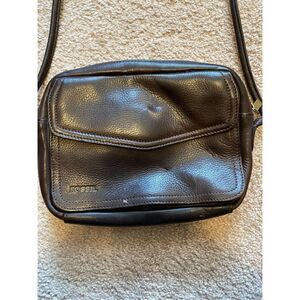 Vintage Y2K Fossil Brown Leather Envelope Crossbody